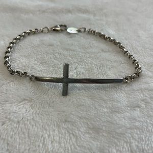 Sterling Silver Cross Bracelet